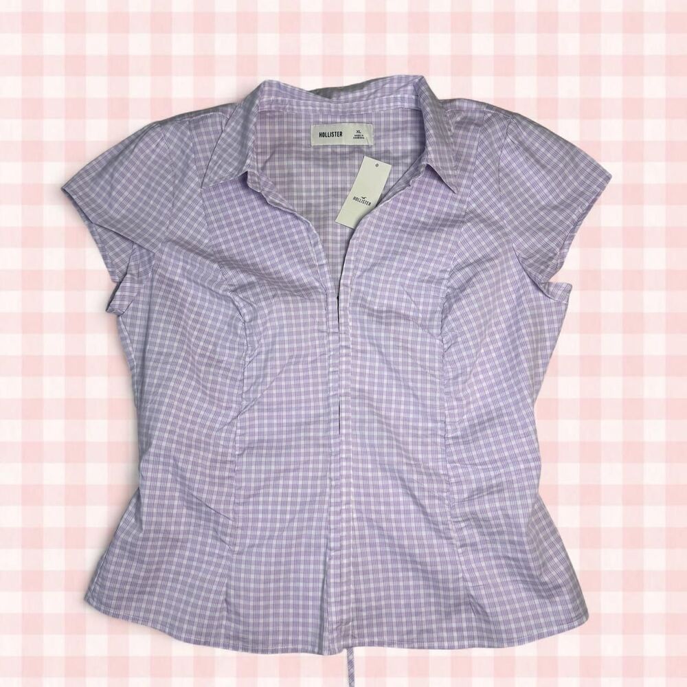 Hollister-co Women's Purple and Pink Blouse